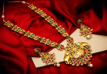 multicolor Traditinal Gold Plated Alloy Necklace 1