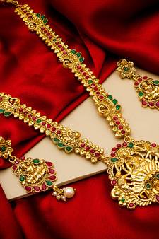 multicolor Traditinal Gold Plated Alloy Necklace