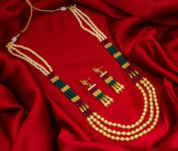 multicolor Traditinal Gold Plated Alloy Necklace 1