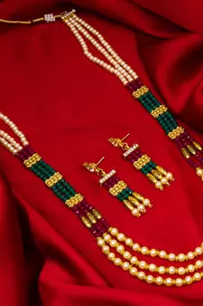 multicolor Traditinal Gold Plated Alloy Necklace