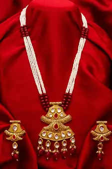 multicolor Traditinal Gold Plated Alloy Necklace