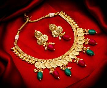 multicolor Traditinal Gold Plated Alloy Necklace 1
