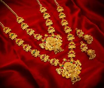 multicolor Traditinal Gold Plated Alloy Necklace 1