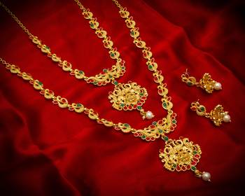multicolor Traditinal Gold Plated Alloy Necklace 1