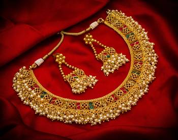 multicolor Traditinal Gold Plated Alloy Necklace 1