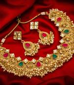 multicolor Traditinal Gold Plated Alloy Necklace