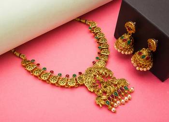 multicolor Traditinal Gold Plated Alloy Necklace 1