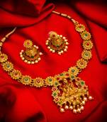 multicolor Traditinal Gold Plated Alloy Necklace