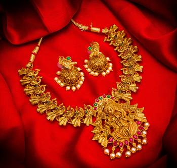 multicolor Traditinal Gold Plated Alloy Necklace 1