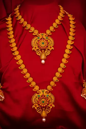 multicolor Traditinal Gold Plated Alloy Necklace