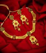 multicolor Traditinal Gold Plated Alloy Necklace