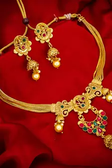 multicolor Traditinal Gold Plated Alloy Necklace