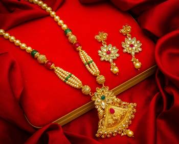 multicolor Traditinal Gold Plated Alloy Necklace 1