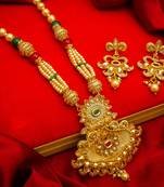 multicolor Traditinal Gold Plated Alloy Necklace