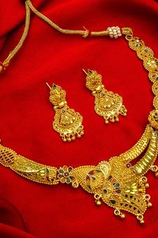 multicolor Traditinal Gold Plated Alloy Necklace