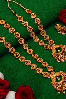 multicolor Traditinal Gold Plated Alloy Necklace