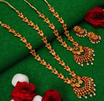 multicolor Traditinal Gold Plated Alloy Necklace 1