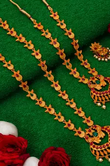 multicolor Traditinal Gold Plated Alloy Necklace