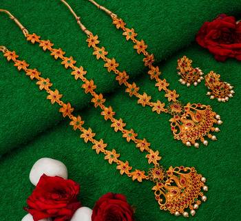 multicolor Traditinal Gold Plated Alloy Necklace 1