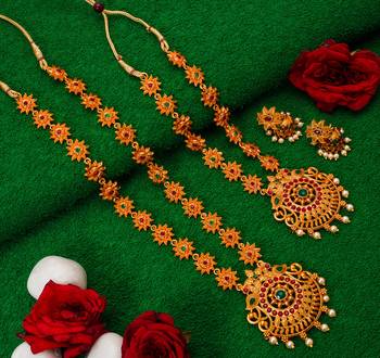 multicolor Traditinal Gold Plated Alloy Necklace 1