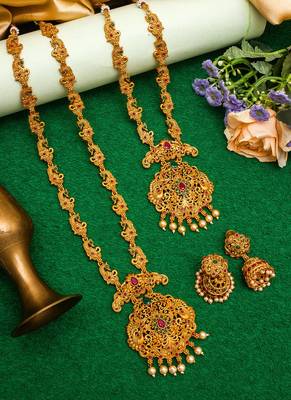 multicolor Traditinal Gold Plated Alloy Necklace 1