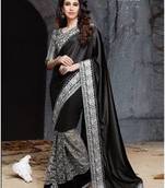 Black and Silver embroidered georgette saree with blouse