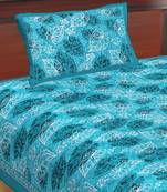 Cotton Single Bedsheet Multi Pan Printwith 1 Pillow Cover  (Size - 60" X 90", Color - Light Blue)