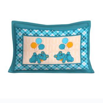 Cotton Single Bedsheet Pocoman with Umbrella with 1 Pillow Cover (Size - 60" X 90", Color - Light Blue) 3
