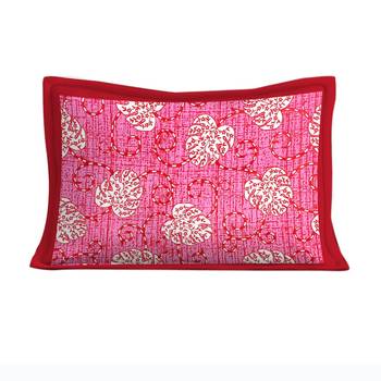 Cotton Single Bedsheet Multi Pink Pan Print with 1 Pillow Cover (Size - 60" X 90", Color - Pink) 3