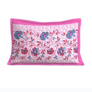 Cotton Single Bedsheet Flower Pink Bell with 1 Pillow Cover (Size - 60" X 90", Color - Pink) 3