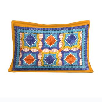 Cotton Single Bedsheet Rangoli Checks with 1 Pillow Cover (Size - 60" X 90", Color - Yellow) 3