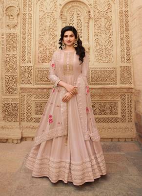 cream silk embroidered top & bottom with  dupatta 1