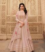 cream silk embroidered top & bottom with  dupatta