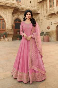 purple silk embroidered top & bottom with  dupatta