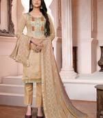 brown chanderi silk woven top & bottom with  dupatta