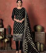 black banarasi silk woven top & bottom with  dupatta