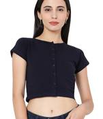 Black plain cotton readymade blouse