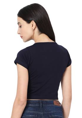 Black plain cotton readymade blouse 2