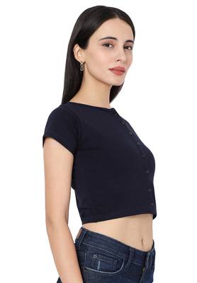 Black plain cotton readymade blouse 3