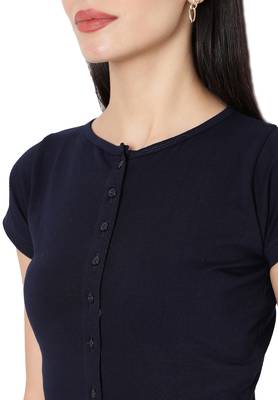 Black plain cotton readymade blouse 5