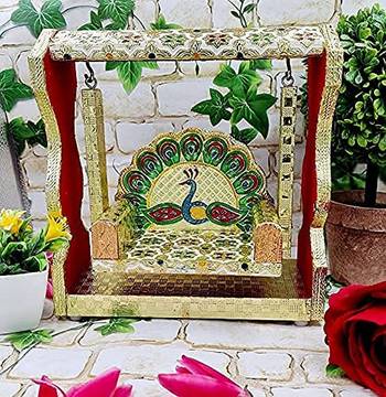  BK Creation Laddu Gopal Jhula /Palana/ for Krishna Idol Jhoola (Jhula - 8.5x3x9 Inch) 1
