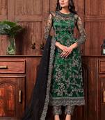 Green embroidered net salwar