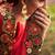 Red embroidered silk saree with blouse