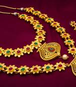 multicolor Traditinal Gold Plated Alloy Necklace