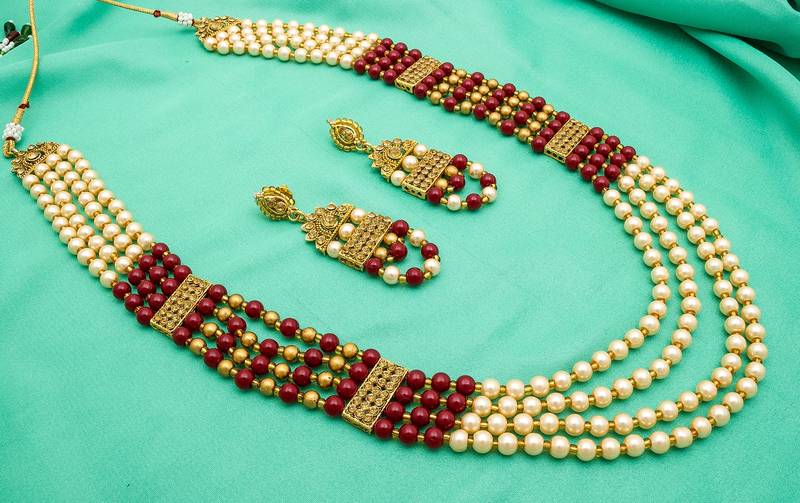 multicolor Traditinal Gold Plated Alloy Necklace