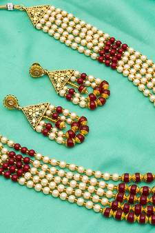 multicolor Traditinal Gold Plated Alloy Necklace