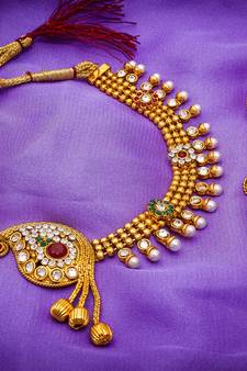 multicolor Traditinal Gold Plated Alloy Necklace