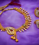 multicolor Traditinal Gold Plated Alloy Necklace