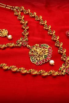 multicolor Traditinal Gold Plated Alloy Necklace