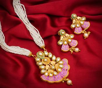 multicolor Traditinal Gold Plated Alloy Necklace 1